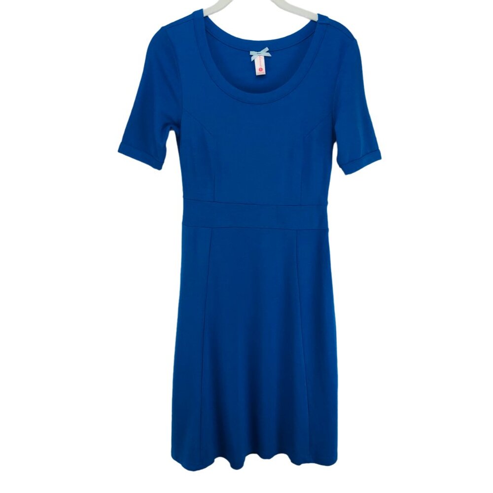 downeast basics Short Sleeve Midi Blue Dress Size S